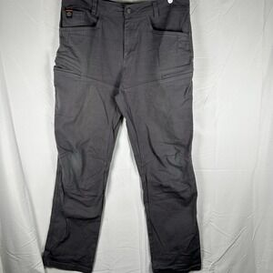 BRUNT Work Pants Mens 36x34 Gray Canvas Utility Carpenter Workwear Durable